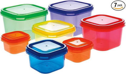 Beachbody 21 Day Fix 7-Piece Kit: Color-Coded Portion Control Containers for Meal Prep and Weight Loss, Ideal for Food Storage, BPA-Free, Reusable, with Secure Locking Lids for Freshness