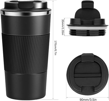 YINJAM 17oz Travel Coffee Mug Insulated Coffee Cups to Go with Leakproof Lid Vacuum Stainless Steel Double Walled Thermal Car Coffee Tumbler for Hot Cold Ice Tea Drinks Reusable (Purple, 17oz)