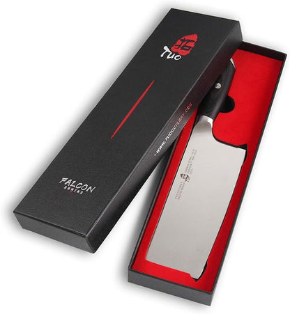 TUO Meat Cleaver Knife, 7 Inch Chopping Knife for Poultry & Vegetable, High Carbon German Stainless Steel, Ergonomic Pakkwood Handle with Gift Box - Falcon Series