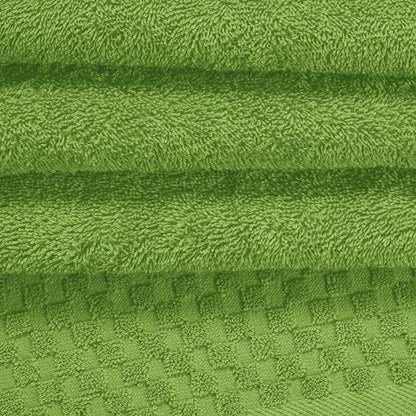 MyOwn Ultra Soft 3 Pack Cotton Towel Set, Contains a Bath Towels 28x55 inch, a Hand Towels 16x24 inch & a Wash Coths 12x12 inch, Ideal Everyday use, Compact & Lightweight - Kiwi Green