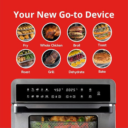 Aria 30 Qt. Touchscreen Toaster Oven with Recipe Book, Brushed Stainless Steel