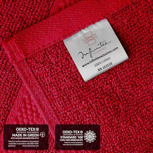 Infinitee Xclusives 100% Cotton Hand Towels for Bathroom - Set of 6