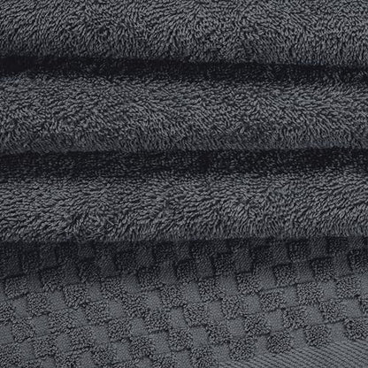 MyOwn Premium Cotton 6 Pack Towel Set for Bathroom, Contains 2 Bath Towels 28x55 inch, 2 Hand Towels 16x24 inch & 2 Wash Coths 12x12 inch, Ideal Everyday use, Compact & Lightweight - Charcoal Grey