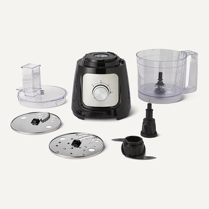 Amazon Basics Food Processor and Vegetable Chopper with 10 Cup Bowl, 2-Speed, 500 Watt Motor, Pulse Function, Dishwasher Safe Parts, Black