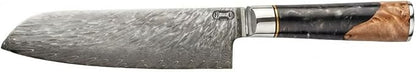 Tidal Black - 7" Santoku Knife - Damascus