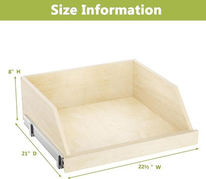 LOVMOR Pull Out Cabinet Organizer High Drawer 22½” W x 21”D Hard Close Slide Out Shelves Cabinet Storage and Organizer with Full Extension Rail Slides Pull Out Drawer for Kitchen Cabinets & Pantry