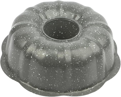 David Burke 9" Fluted Bake Pan – Carbon Steel Bundt Cake Pan – Gray Speckle