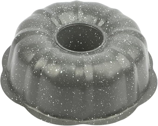 David Burke 9" Fluted Bake Pan – Carbon Steel Bundt Cake Pan – Gray Speckle