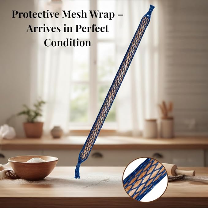 Beech Wood Non-Stick Oil Rolling Pin -Turkish Oklava-Infused Smooth Surface for Dough, Cookies, Pastry, Pizza & Bread – Traditional 18.7 Inch (48 cm) Kitchen Roller for Home & Professional Bakers