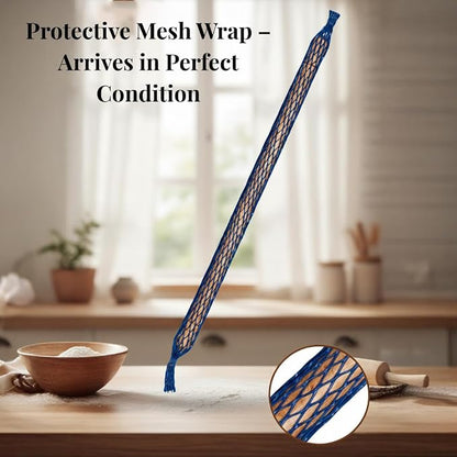 Beech Wood Non-Stick Oil Rolling Pin -Turkish Oklava-Infused Smooth Surface for Dough, Cookies, Pastry, Pizza & Bread – Traditional 18.7 Inch (48 cm) Kitchen Roller for Home & Professional Bakers