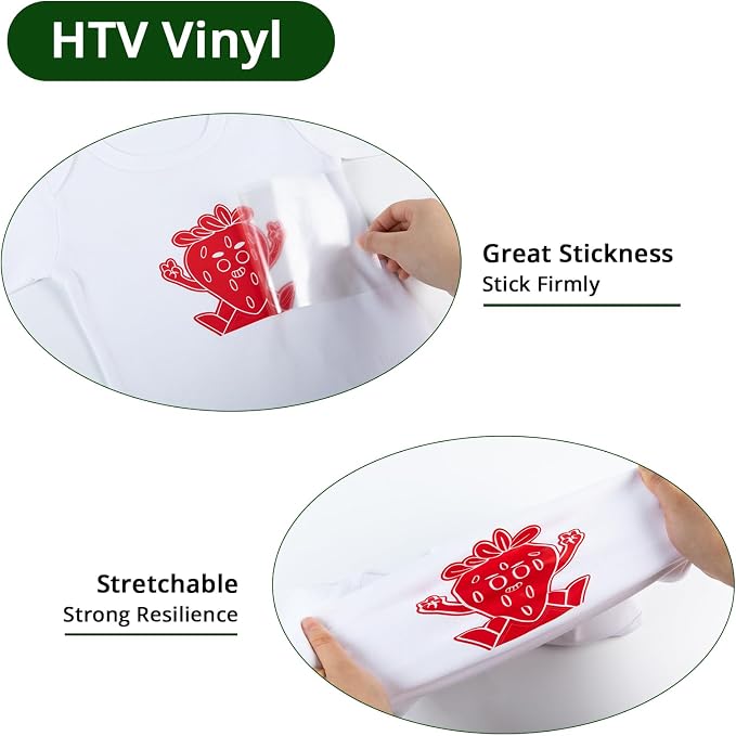 HTVRONT 24PCS Accessories Bundle Compatible with Cricut Joy 2, Accessories and Supplies Include Iron On Vinyl, Adhesive Vinyl Sheets, Vinyl Transfer Tape, Cutting Mat and Weeding Tools for Starter Kit