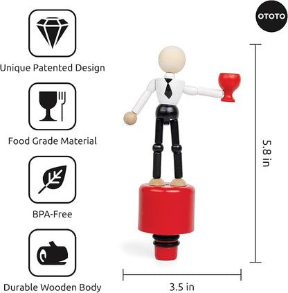 OTOTO Collapsible Wine Bottle Stopper - Wine Cork, Wine Cap - Unique Kitchen Gadgets, Cooking Gifts for Women, Kitchen Essentials, Kitchen Utensils, Funny Gift, Kitchen Accessories (Wasted)
