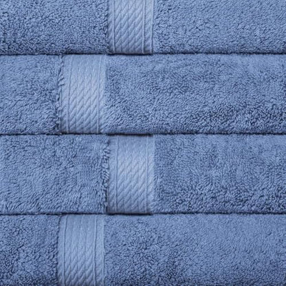 SUPERIOR Egyptian Cotton Plush & Absorbent, Hand Towel Set of 4, Denim Blue