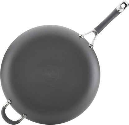Circulon - 83906 Circulon Radiance Hard Anodized Nonstick Frying Pan / Fry Pan / Hard Anodized Skillet with Helper Handle - 14 Inch Large Skillet, Gray