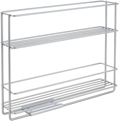 Metaltex in & Out Sliding Spice Rack – Kitchen Storage Rack for Seasonings and Condiments - Polytherm Metallic, 28 x 22 x 6 Centimeters