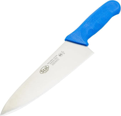 Winco 8" Commercial-Grade Chef's Knife with German Steel Blade, Blue