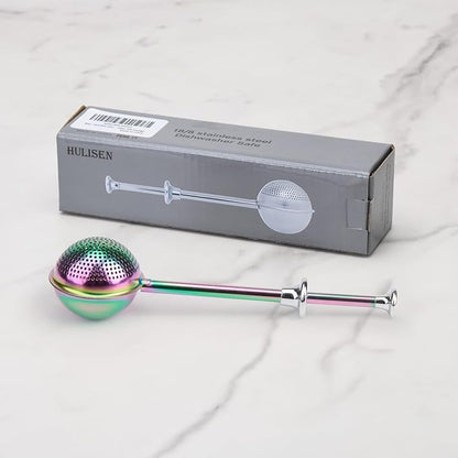 HULISEN Flour Duster for Baking, One-Handed Operation, 304 Stainless Steel Powdered Sugar Shaker Duster, Pick Up and Dust Flour Sifter, Gift Package, Rainbow