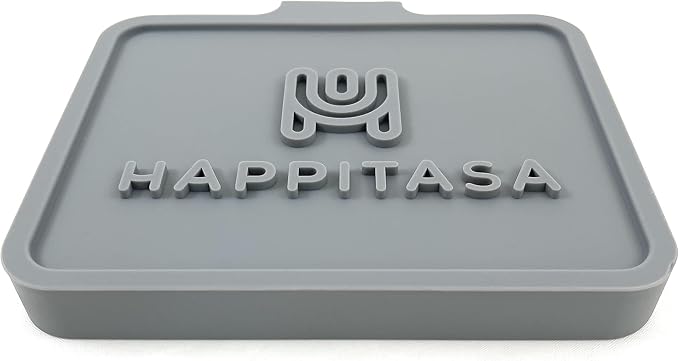 Silicone Soap Dish Tray and Sponge Holder with Drain Chute, Rectangular, Kitchen and Bathroom Sink Organizer (Grey, 5.2"x4" (Set of 2), 7.2 Ounces)