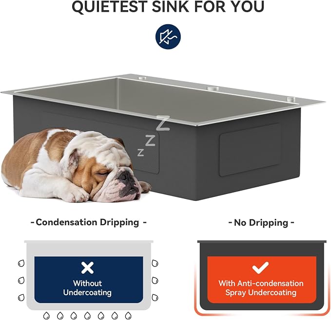 Lordear 30 Inch Drop In Kitchen Sink with Faucet 16 Gauge Stainless Steel Single Bowl Kitchen Sink with Glass Rinser, Pull-out Faucet, and Soap Dispenser #T30229-F16030SS