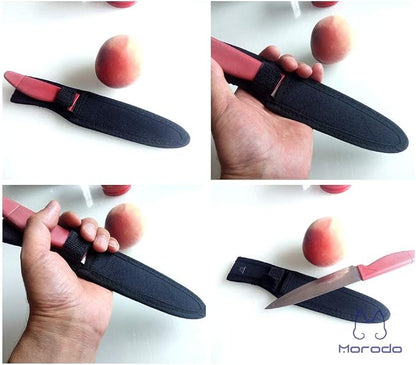 3.5"-5.3" Fruit Knife Universal Knife Scabbard Sheath (Black Nylon)