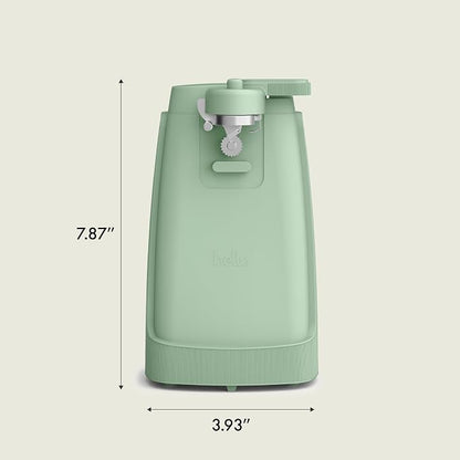 bella Electric Can Opener and Knife Sharpener, Removable Cutting Lever, Cord Storage, Stainless Steel Blade, Seaglass