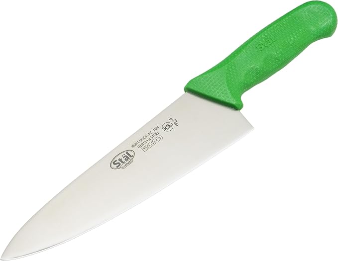 Winco 8" Commercial-Grade Chef's Knife with German Steel Blade, Green