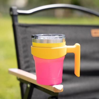 BJPKPK 10 oz Tumbler With Handle And Straw Stainless Steel Insulated Tumbler Cups For Water Or Ice Coffee,Lavender Green