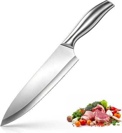 Chef Knife,7.2" Professional Kitchen Knife for Cooking,Made of Stainless Steel,Ultra Sharp for Cutting food,with Ergonomic Handle,for Home & Restaurant Silver
