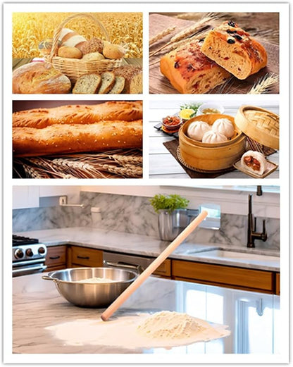 Extra Long Pasta Rolling Pin,Dough Roller ，Professional Rolling Pins for Baking， Tortilla ，Baklava, Pizza,Noodles(35.03×1.38inch/89×3.5cm)