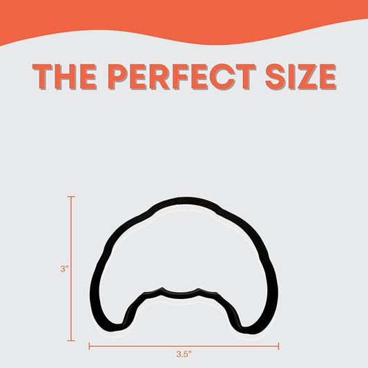 Croissant Cookie Cutter with Easy Push Design (4 inches)