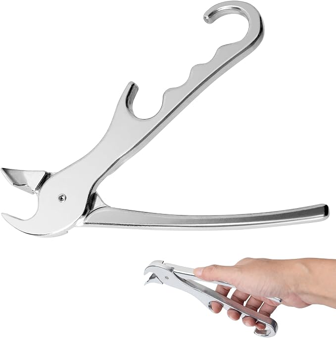 Pan Gripper, Premium Pizza Pan Gripper Aluminium Alloy, Heavy Duty Pizza Pan Tongs Stone Pot Clamp for Lifting Hot Plate, Bowl, Plate, Tray with Food Out from Microwave, Oven, Instant Pot, Air Fryer