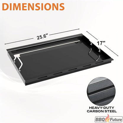 Full Size Griddle Insert with Spatula Set for Home Depot Nexgrill 5 Burner 720-0888 720-0888N, Flat Top Plate Replacement Parts for Nexgrill 4 Burner 720-0830 720-0830H Gas Grill Models, Carbon Steel