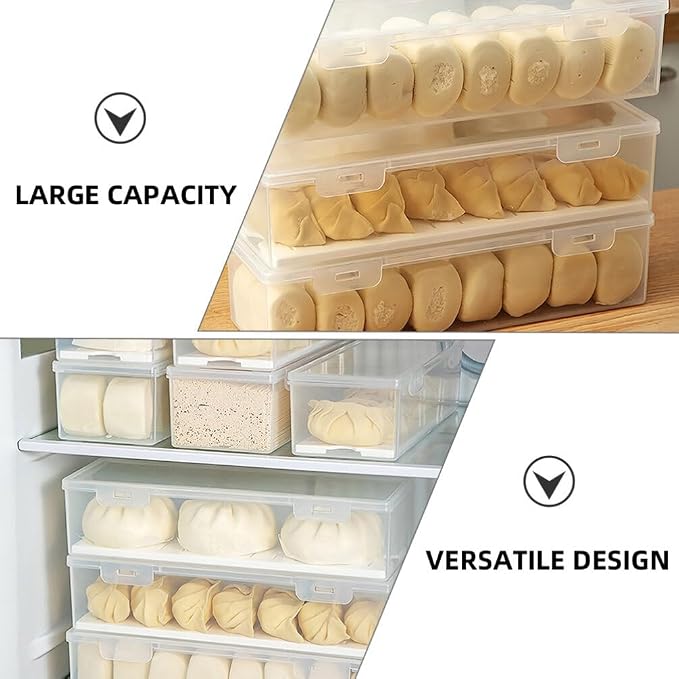 2-Pack Airtight Refrigerator Food Storage Boxes 11.81X3.93X2.83In Rectangular Crisper Containers for Fresh Fruits Vegetables Snacks Kitchen Organization