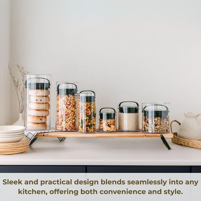 Prepara Evak Fresh Saver Airtight Plastic Container, Large/Short (5.75” x 5.75”, 7.2 Cups), BPA-Free Food Storage Canister Vacuum Sealed Lid Handle, Odor Resistant, Ideal for Coffee Beans & Dry Goods