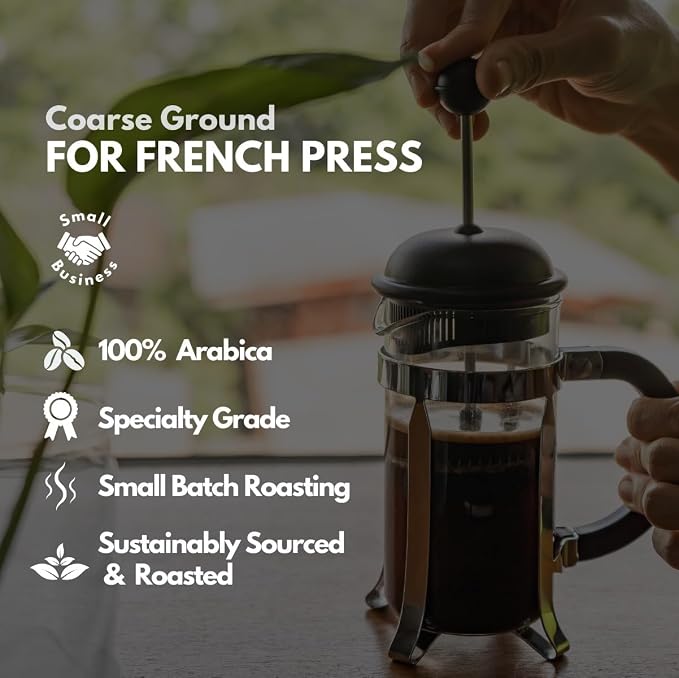 Canopy Point Coffee Honduras Dark Roast | Coarse Ground Coffee for Cold Brew, French Press & Percolator | Arabica specialty small batch roasted to order with smooth strong chocolate notes & aroma