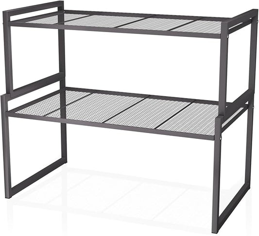 Set of 2 Cabinet Organizers 12.6''W 44 LBS Load Capacity Heavy Duty Kitchen Pantry Shelves Counter Countertop Storage Racks