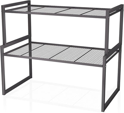 Set of 2 Cabinet Organizers 16.1''W 44 LBS Load Capacity Heavy Duty Kitchen Pantry Shelves Counter Countertop Storage Racks