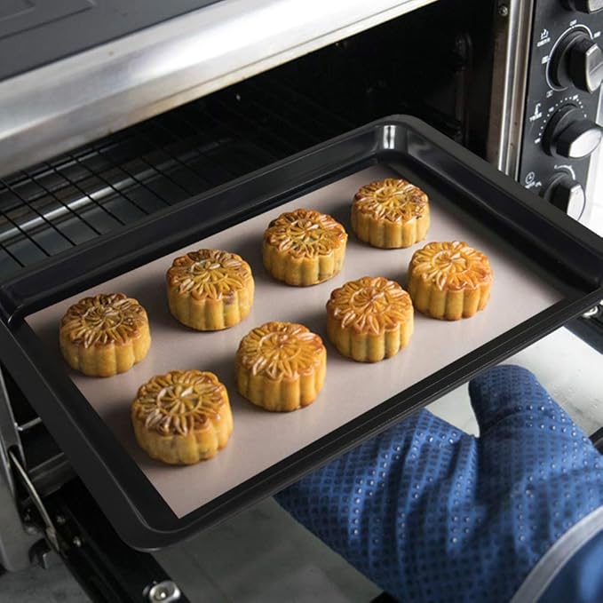 Beasea Baking Sheet 2 Pack, 10x14.6 Inch Cookie Sheet Nonstick Carbon Steel Baking Sheet for Oven Pans Baking Tray Cooking Sheets Black