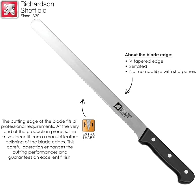 Richardson Sheffield Universal NSF Approved Professional Genoise Cake Knife, 12-Inch