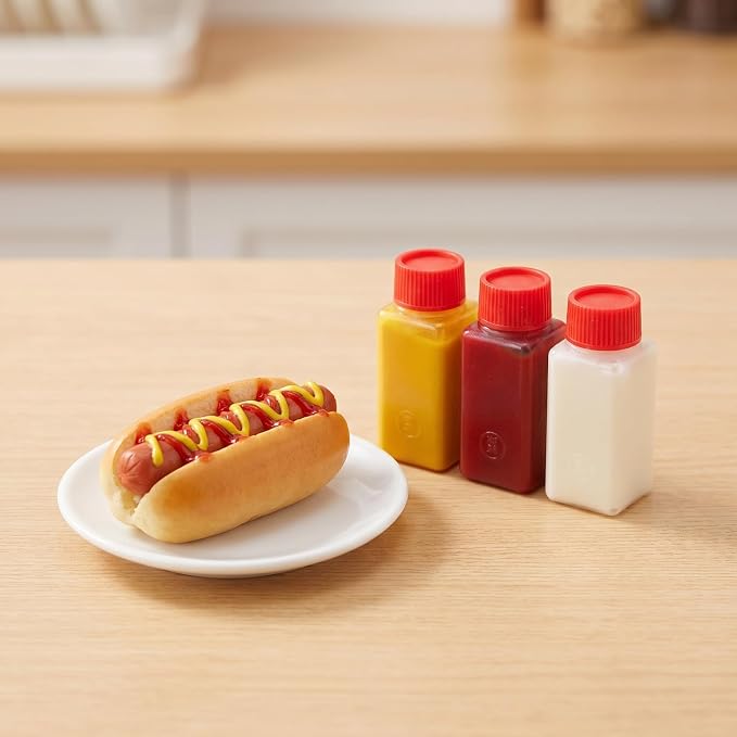 PRETYZOOM 100 Pcs Mini Condiment Bottles, Small Sauce Containers, Seasoning Packets with 0.2 Oz Small Bottles for Vinegar Soy Takeout Meals, On-the-Go Dining, Convenient Spice, Condiment Liquid