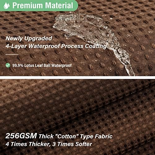 Dynamene Extra Long Waffle Shower Curtain 256 GSM Fabric 72x96 Brown