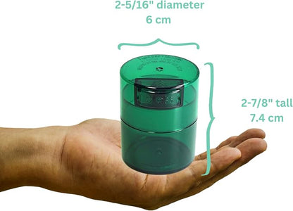 Minivac - 10g to 30 grams Airtight Multi-Use Vacuum Seal Portable Storage Container for Dry Goods, Food, and Herbs - Green Tint