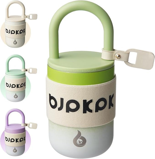 BJPKPK 10oz Tumbler With Lid And Handle Insulated Tumblers Cup Stainless Steel Coffee Mug,Cucumber