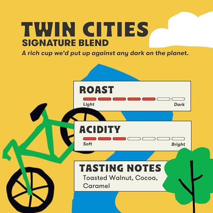 Peace Coffee Twin Cities Signature Blend Ground Dark Roast Coffee, 5 lb, Organic Fair Trade, Nutty, Bold Flavor, Shade Grown, Fresh Roasted