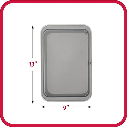 GoodCook Set of 2 Nonstick Steel 13" x 9" Cake Baking Pans with Covers, Gray