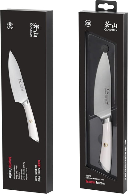 Cangshan ELBERT Series German Steel Forged Chef's Knives (White, 6-Inch)