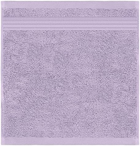 American Veteran Towel, 100% Cotton Turkish Washcloths for Bathroom Essentials 4 Pack, Soft Absorbent Wash Cloths Quick Drying Small Towels Washrags, Lilac