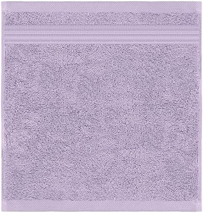 American Veteran Towel, 100% Cotton Turkish Washcloths for Bathroom Essentials 4 Pack, Soft Absorbent Wash Cloths Quick Drying Small Towels Washrags, Lilac