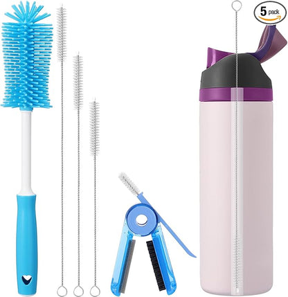 Palksky Water Bottle Cleaning Brush Kit, Brush and Straw Cleaner for Owala, 5 PCS