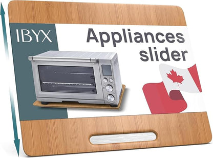 Ibyx Elegant Appliance Slider - Sliding Tray for Coffee Maker & Heavy Kitchen Appliances, Easy Slide, Made of Premium Bamboo, Space-Saving Kitchen Organizer, 40 lb Capacity, Natural - 21 x 15 Inch